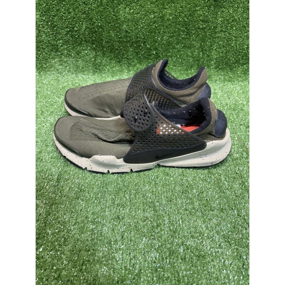 Nike Sock Dart Mens Size 9 Green Black Athletic Running Walking Shoes Sneakers